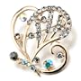 Golden Clear Crystal Elegant Flower Brooches And Pins Swarovski