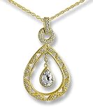 Jewelry : Open Tear Drop Diamond Pave Pendant