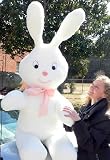 HUGE STUFFED BUNNY 5 FEET TALL - LARGE PLUSH CUDDLE RABBIT - JUMBO GIANT BIG PLUSH BUNNY IS PERFECT FOR EASTER OR ANYTIME - MADE IN THE USA AMERICA