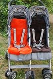 Baby Foxglove English Sheepskin Dark Brown Pram Liners