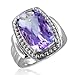 Cushion Cut Checkerboard Natural Amethyst Ring in title=
