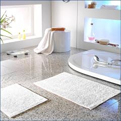 2er Set Badteppich Badvorleger Duschvorleger in wei�, supersoft, Stoffgewicht 1075 g/m� // Kostenloser Versand