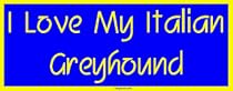 I Love My Italian Greyhound Bumper Sticker