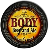 BODY 'S Beer and Ale Cascading Pub Wall Clock
