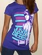 JUSTIN BIEBER SHIRTS - SEXY JUSTIN T-SHIRT - JUSTIN POSE SEXY PURPLE TEE!