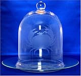 Individually Hand Etched Crab Clear Glass Dome Butler Serving Plate 10"H