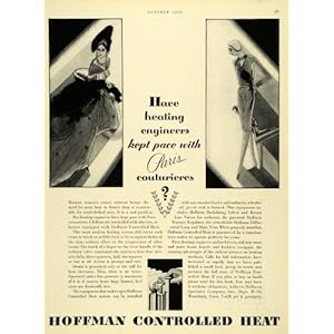 1929 Ad Hoffman Controlled Heat Heating House Gown Engineers Paris Waterbury - Original Print Ad
