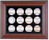 Ultimate 12 Ball Wood Cabinet Style Display Case with Engraved MLB Team Logo