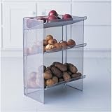 Mesh 3 Shelf Slanted Shoe & Sweater Organizer - Silver