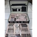 72 teilig Besteck Set 72 tlg Besteckset 18/10 Edelstahl Rostfrei im Attache Koffer Edel Aktenkoffer Edle Zahlenkoffer Top Qualit�t teilsatiniert satiniert mattiert f�r 12 Personen
