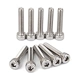 【ノーブランド品】M5x25　A2　ステンレス製　ネジ　六角　キャップ　ヘッド　ソケット　アレン　キー　ボルト　10個