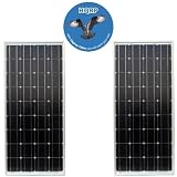 HQRP 170 Watt (85W + 85W) Monocrystalline Solar Panel 170 Watt 12V / 12 Volt for Grid-Intertied / Grid Intertied Photovoltaic Systems plus HQRP Coaster