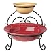 Signature Housewares Sorrento Chip-and-Dip Server, Burgundy/Gold