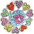 Reverse Multi Color Heart Burst Belly Ring
