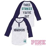 Seattle Mariners Victoria's Secret PINK&Atilde;&macr;&Acirc;&iquest;&Acirc;&frac12; Raglan Henley Baseball Tee