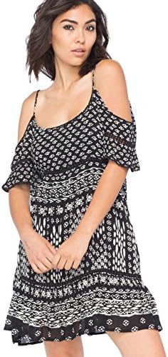 PATRONS OF PEACE Cold Shoulder Dress, Black, X-Small