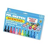 Mr. Sketch Scented Watercolor Markers, Chisel Tip, 12 Assorted Colors/Set SAN20072