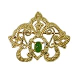 Vintage Jade Scroll Brooch