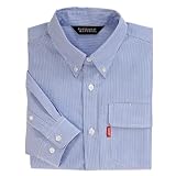 ミドリ安全 【エコストライプ】 男女兼用 ストライプ 長袖シャツ RCS2433 ブルー LL