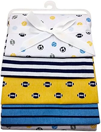 Wingkids Infant Swaddling Blankets Muslin 4 Pack Ultra Soft 100% Organic Cotton Bedclothes for Baby, 4 Patterns Swaddle Blankets Baby Bed Sheet Receiving Blankets 30"x 30"