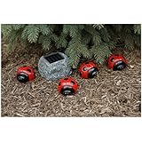 e-Joy&reg; solar ladybug garden lights, Solar Powered LED Garden Lights, Solar Powered LED Accent Lights, Outdoor String Lights, Outdoor Lights, Solar Powered Garden Outdoor Decorative Landscape LED Lights Year-round, Great Gift! String Light for Outdoor, Lawn, Indoor Decor, Home, Patio, Outside Garden, Wedding, Party, Holiday, Seasonal Decorations (Set of 4 with Red Color)