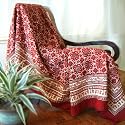 Ruby Kilim ~ Rustic Red Black Designer Quilt Bedspread King Size