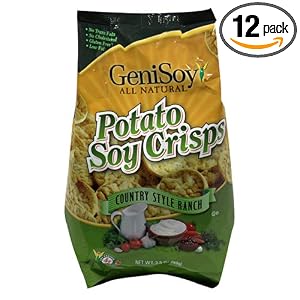 Genisoy Potato Soy Crisps, Country Style Ranch, 3.5-Ounce Bags (Pack of 12) by Genisoy