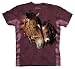 Two Hearts Horse T-Shirt by The Mountain Evolution 100% Cotton Short Sleeve Shirts fi...