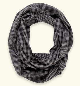 Older Boys' Pure Cotton Check Snood Scarf