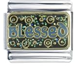 Pugster Enamel Paint Blessed Stainless Steel Religious Letter Italian Charm Link