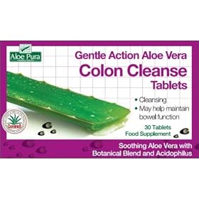 Aloe Pura Gentle Action Aloe Vera Colon Cleanse Tablets 30 Tablets