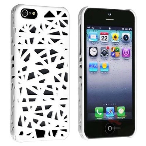 niceeshop(TM) White Bird Nest Rear Hard Case Cover for iPhone 5 5S + Screen Protector