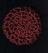 Red & Black Varigated Crocheted Hair Bun Cover- LARGE