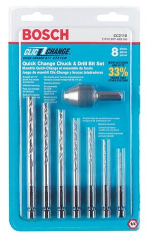 Bosch CC2110 Clic-Change 8 Piece Twist Drill Bit Assortment with Clic-Change Chuck
