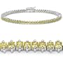 4.60 Carat Genuine Yellow Sapphire Sterling Silver Bracelet