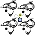 HQRP SET: 4PCS 2-Pin External Ear Loop Hands Free with Push-to-talk Microphone for Motorola Radio Devices CP Series: CP88 CP040 CP100 CP 110 CP125 CP150 CP185 CP200 CP200XLS plus HQRP UV Meter