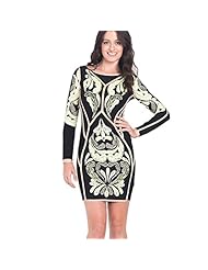 Cocktail Stretchy General Print Nylon/Rayon/Spandex Bandage Dress/Bodycon Dress/Club Dress/Wedding Dress/Mini Dress 