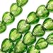 Murano Style Glass Foil Heart Beads Lime Green 12mm