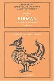 Manuel de birman, volume 1