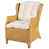 Hansen Rattan 3650/HL Peddigrohr-Ohrensessel mit Sitz- und Rückenpolster B 67 T 85 H 100 SH 47 cm, honig