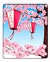Asian Cherry Blossoms and Lanterns Mousepad