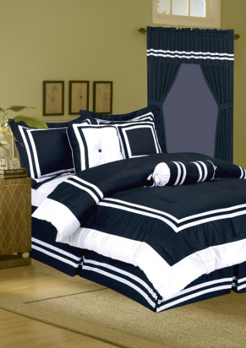 7Pcs Full Hotel Collection Block Duvet Cover 