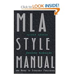 MLA Style Manual and Guide to Scholarly Publishing, 2nd Edition