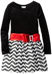 Girls Polyester/Velvet   Lace-Up Gathered  Dress With a Bow(s) and Rhinestones