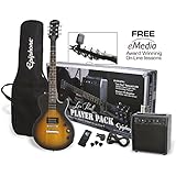 Epiphone Les Paul Electric Guitar Player Package, Vintage Sunburst