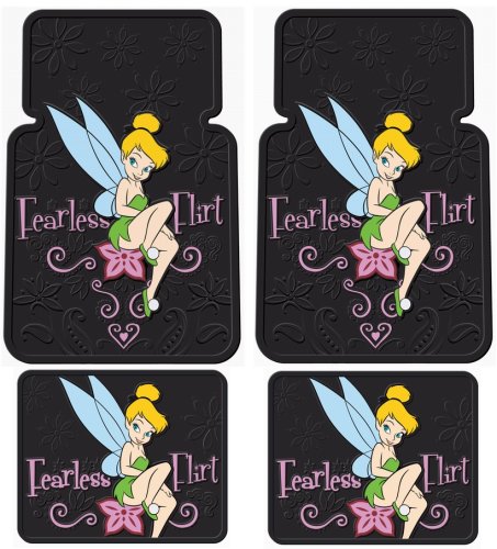 Tinker Bell Fearless Flirt Front & Rear 4-pc. Car Floor Mats With Bonus Decal