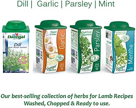 Daregal Fresh Frozen Chopped Herbs for Lamb: Mint, Parsley, Garlic, Dill