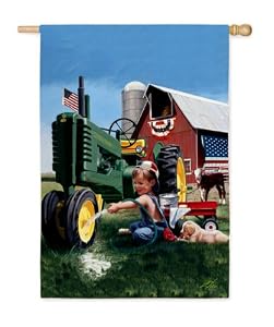 John Deere Clean & Shiny Silk Reflections Regular Size Flag
