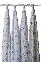 Aden & Anais Muslin Wraps 4-Pack - Zoo Animals