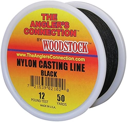 Woodstock Line NC-50-12-B No. 12 Braided Nylon Line, Black, 50-Yard